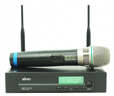 MIPRO ACT-311B/ACT-32H (5NB) - Jednokanałowy system bezprzewodowy Diversity z mikrofonem do ręki, funkcja ACT, 1/2-Rack, UHF