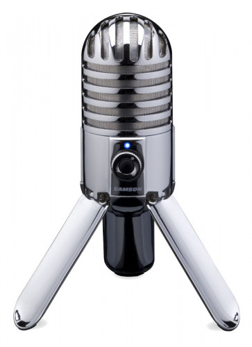 Samson Meteor Mic - mikrofon pojemnościowy, kardioida, 16-bit, 44.1/48kH, gniazdo słuchawkowe mini jack3.5 mm, kabel usb, pokrowiec