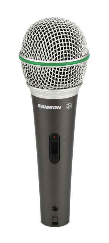 Samson Q6 - mikrofon dynamiczny z wyłącznikiem, super kardioida, kabel XLR