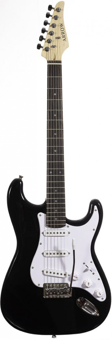 ‌Arrow ST 111 Deep Black Rosewood/white - gitara elektryczna front