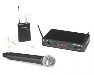 Samson CR288 Concert 288 Pro Combo - podwójny zestaw bezprzewodowy, 1x mik do ręki + 1 x mikrofon nagłowny. 470-518 MHz