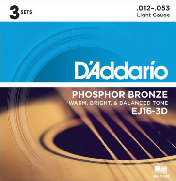 DADDARIO EJ16-3D - Struny do gitary akustycznej