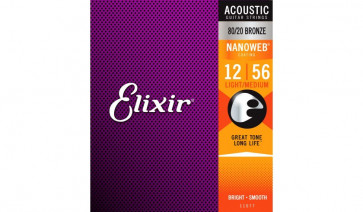 Elixir 11077 NanoWeb Bronze Light-Medium 12-56 - struny akustyczne