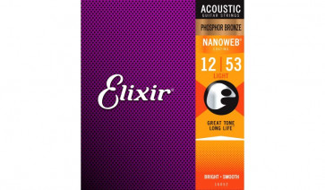 Elixir 16052 NanoWeb Phosphor Bronze Light 12-53 - struny akustyczne