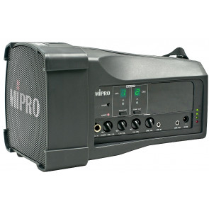 MIPRO MA-100DB - Przenośne urządzenie nagłośnieniowe 50-Watt(max) z jednokanalowym odbiornikiem UHF (player-recorder USB, akumulator)