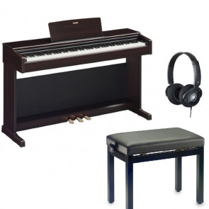 ‌Yamaha YDP-145 R + Ława do pianina + HPH-100B - pianino cyfrowe,  Rosewood + ława do pianina + słuchawki