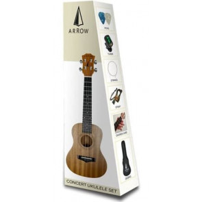 ‌Arrow MH10 Sapele Concert Ukulele *SET* - ukulele opakowanie