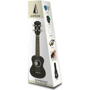 ‌Arrow PB10 BK Soprano Black *SET* - ukulele sopranowe opakowanie