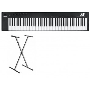 MIDIPLUS- X8 II BLACK + STATYW - Klawiatura sterująca - kontroler USB / MIDI, 88 czułych klawiszy w stylu fortepianowym w kolorze czarnym