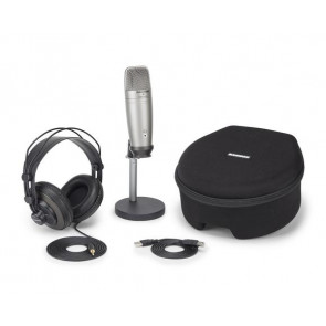 Samson C01U Pro Recording/Podcast - zestaw mikrofon USB-C01U +  statyw stołowy +  słuchawki studyjne SR850 + opakowanie transportowe