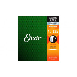 Elixir 14782 Light/Medium (45-105,135) NW Long Scale - struny stalowe basowe