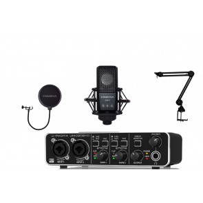 ‌BEHRINGER UMC202HD + CKMOVA SAS-2 + CKMOVA SPS-1 + CKMOVA SXM-3 - interfejs audio USB + ramię mikrofonowe + POP filtr + mikrofon pojemnościowy