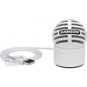 SAMSON METEORITE- mikrofon pojemnościowy USB, biały, kardioida, 16-bit, 44.1/48kH, kabel usb, pokrowiec