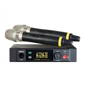 M‌ipro ACT-5802/ACT-58H*2 - Zestaw bezprzewodowy z dwoma mikrofonami do ręki