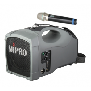 ‌MIPRO MA-100SB/ACT-32H (5NS) - Przenośny zestaw nagłośnieniowy, 50-Watt(max) z mikrofonem bezprzewodowym do ręki ACT-32H UHF