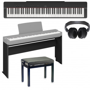 ‌Yamaha P-225 B + L-200B + ława do pianina + Yamaha HPH-100B - pianino cyfrowe + statyw + ława do pianina + słuchawki