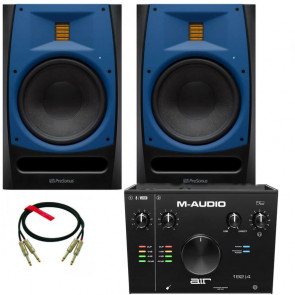 PreSonus R80 - Para monitorów + M-audio AIR 192/4 + kable - kompletny zestaw