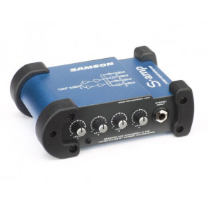 Samson S Amp - 4-kanałowy wzmacniacz słuchawkowy idealny do nagrywania w domu.