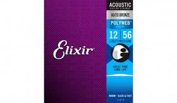 Elixir 11075 PolyWeb Bronze Light-Medium 12-56 - struny akustyczne