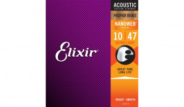 Elixir 16002 NanoWeb Phosphor Bronze Extra Light 10-47 - struny akustyczne
