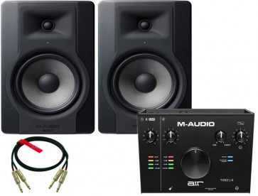 M-AUDIO BX8 D3 Pair + M-Audio AIR 192/4 + cables - zestaw