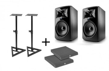 JBL 308P MKII - Powered 8" Two-Way Studio Monitor PAIRS + STANDS + ISOLATION PADS