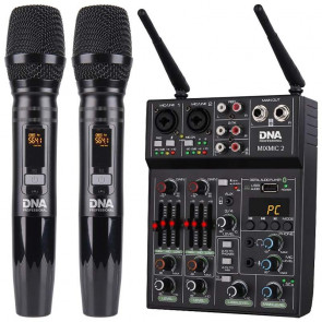 DNA MIXMIC 2 - Audio-Mixer USB Bluetooth + Drahtlose Mikrofone Set