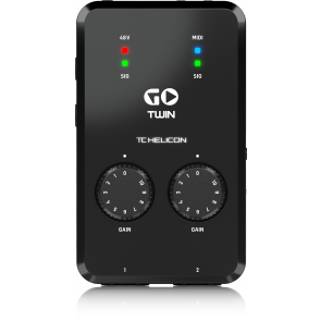 ‌Tc Helicon GO TWIN - High-Definition 2-Channel Audio/MIDI Interface for Mobile Devices B-STOCK