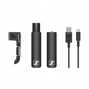 ‌Sennheiser XSW-D PRESENTATION BASE SET - 2.4 GHz WIRELESS SET XSW-D 3.5 mm (1/8 ") transmitter, XLS XSW-D receiver with plug, belt clip and USB-A to USB-C charging cable