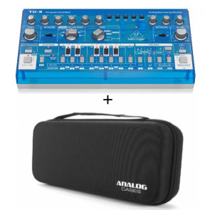 ‌‌Behringer TD-3-BB + Analog Cases PULSE - Analog Bass Line Synthesizer with VCO, VCF, 16-Step Sequencer, Distortion Effects and 16-Voice Poly Chain + case