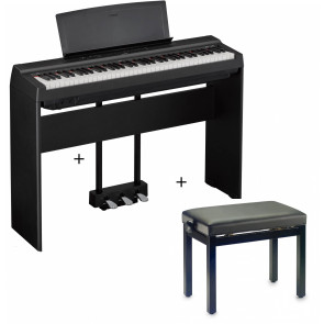 Yamaha P-121B - DIGITAL PIANO + Stand + Bench + Footpedal Board