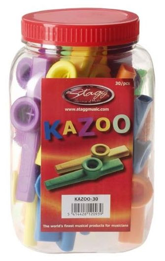 Stagg KAZOO 30 - bunte Kazoos, Packung mit 30 Stück