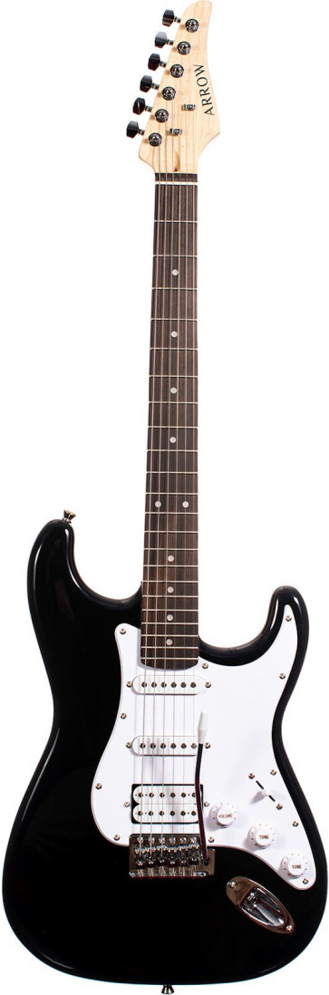 Arrow ST 211 Deep Black Rosewood/white - E-Gitarre