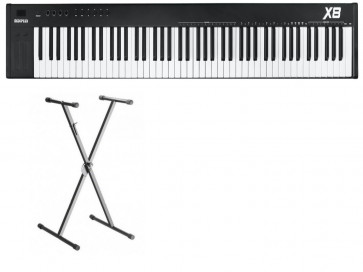 MIDIPLUS- X8 II BLACK + STAND - Control keyboard - USB / MIDI controller, 88 sensitive piano keys in black