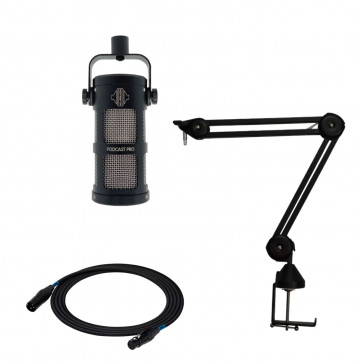 Sontronics PODCAST PRO BLACK + microphone boom arm + cable