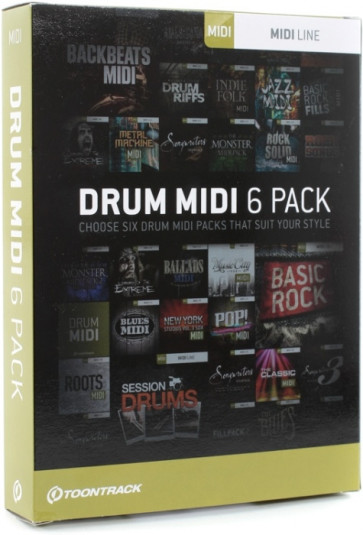 Toontrack DRUM MIDI 6 Pack - Superior/ EZdrummer (license)