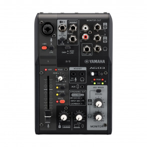 Yamaha AG 03 MK2 schwarz - 3-Kanal Live-Streaming-Mixer mit USB-Audio-Interface