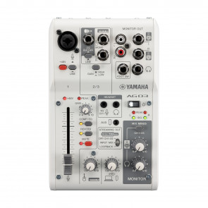 Yamaha AG 03 MK2 weiß - 3-Kanal Live-Streaming-Mixer mit USB-Audio-Interface