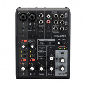 Y‌amaha AG06MK2 – 6-Kanal-Live-Streaming-Mixer mit USB-Audio-Interface – Schwarz