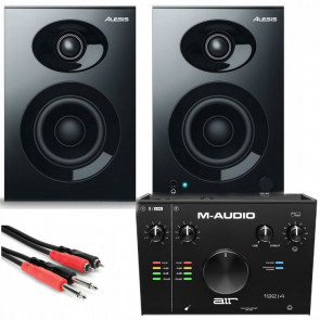 Alesis Elevate 3 MkII studio monitors + M-AUDIO AIR 192/4 + cables - full set