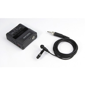 TASCAM DR-10L - Portabler digitaler Recorder mit Lavalier-Mikrofon, Aufnahme auf microSD-Speicherkarte. FARBE SCHWARZ.