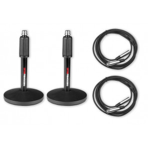 ‌Gator Frameworks 2 Desk Mic Stands 2 10-ft XLR