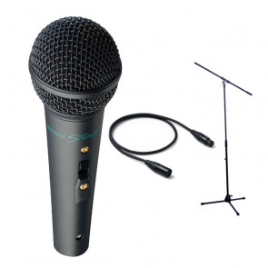 Stagg MD 1500 BKH - dynamisches Mikrofon + Hamilton KB-220M Ständer + Proel Kabel