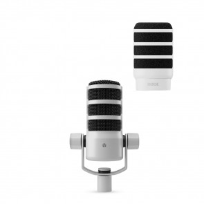 Rode PodMic USB White - Dynamisches Podcast-Mikrofon + Rode ws-14 White Gratis !!!