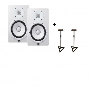 Yamaha HS8 WH - studio monitor Pair + stands