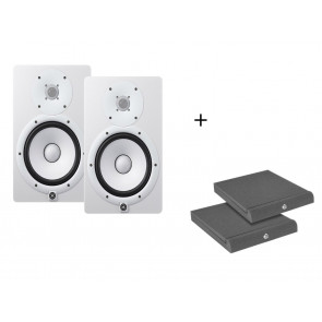 Yamaha HS8 WH - studio monitor Pair + stand pads