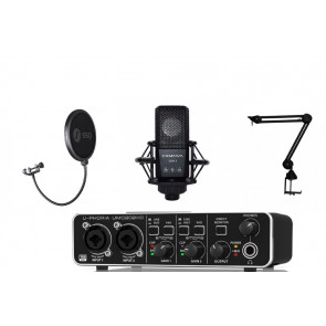‌BEHRINGER UMC202HD + CKMOVA SAS-2 + SSQ POP1 + CKMOVA SXM-3 - interfejs audio USB + ramię mikrofonowe + POP filtr + mikrofon pojemnościowy