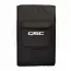 Schwarze QSC KC12 Abdeckung mit Logo und Tasche, Vorderansicht